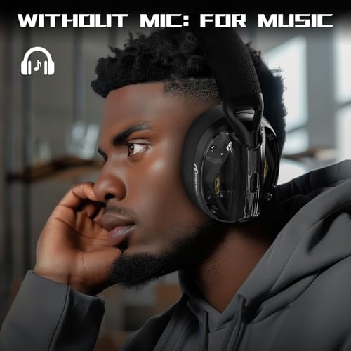 Image of ATTACK SHARK L60 Wireless Over-Ear Gaming Headset,40mm Drivers,Detachable Noise Cancelling Mic,Memory Foam Ear Pads,3 Modes USB Computer Headset with 5.1 Surround Sound for PC /Mac /PS4 /PS5-Black