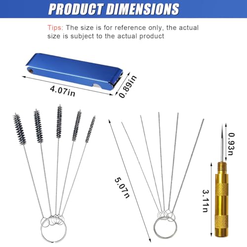 Image of ZIMISI Carburetor Cleaning Kit, Carbon Dirt Jet Remove Torch Tip Cleaner Set Includes 13 Clean Wires, 10 Clean Needles, 5 Nylon Brushes, 1 Pick for Motorcycles, ATV, Welder, Spray Gun