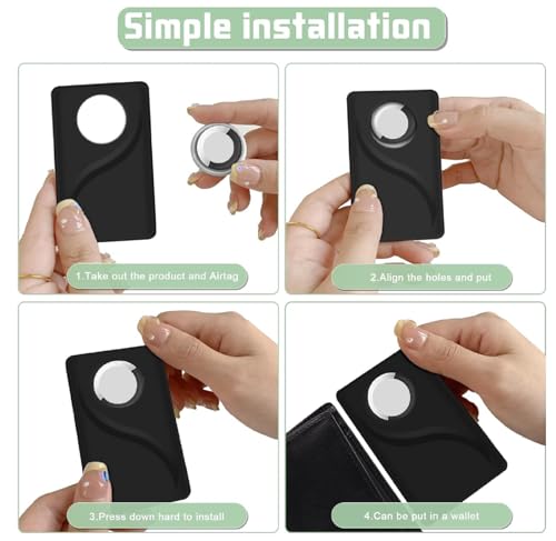 Image of FOLX FAB237 Apple Airtag Wallet Case Holder Compatible for Apple AirTag Tracker, Size of a Credit Card for Wallet Purse, Slim Safety Anti-Lost (NET Black Card CASE [ Combo Pack of 2 ])