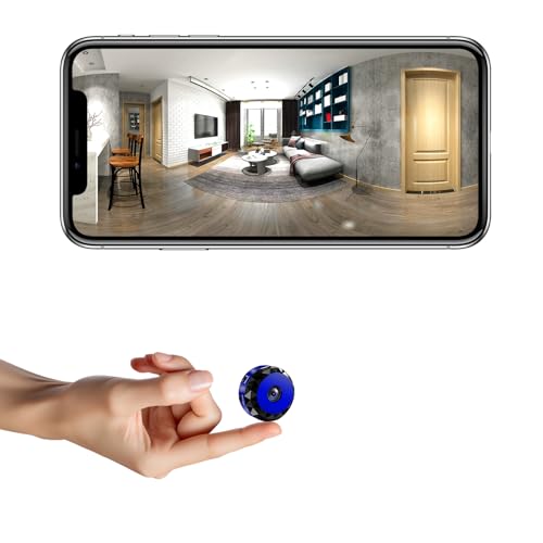 qoiq Mini Camara Espia Oculta 1080P HD WiFi Camaras de Vigilancia sin Cables Camara Seguridad Vigilancia Cámara Espía para Ver En El Movil Interior Spy CAM con Detección de Movimiento (Navy)
