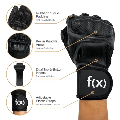 Fxnction Full Sender Wrist Guards for Onewheeling, Skateboarding, Sports Protective Wrist Guard, Full Finger Gloves with Kevlar Knuckle Armor (M)