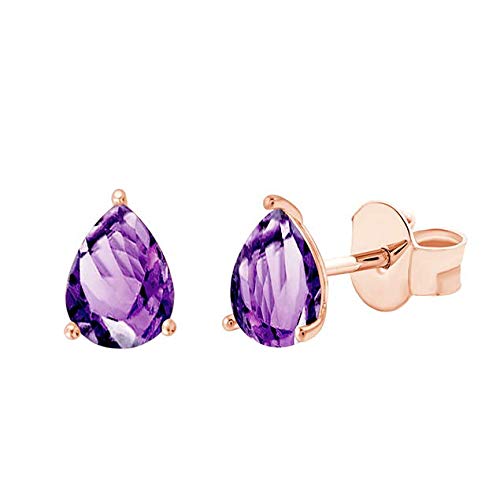 Boucles d'oreilles améthyste en or rose 18 carats pour illuminer vos tenues