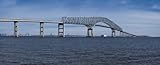 Posterazzi across Francis Scott Key Bridge Patapsco River Baltimore Maryland USA Poster Print, (30 x 12)