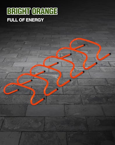 image for Lineslife 12 Pcs Agility Training Hurdles with with 12 Marker Cones,Tr