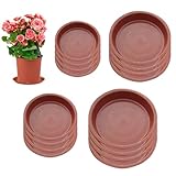POHOVE 16 Stück Untersetzer Blumentopf, 12/17/19/20cm, Terrakotta, für Innen- und Außenbereich