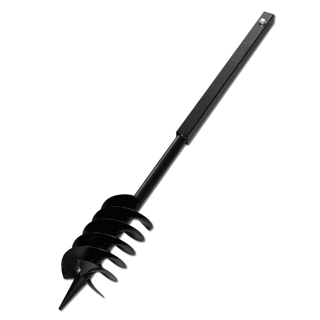 Taladro de tierra con mango, colea, 120 mm de doble espiral de acero negro, cómodo para la siembra, mezcla terrenos, fertilizar, hacer agujeros, estable y fuerte.