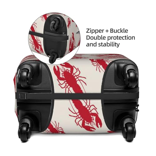 Red Lobster Print Suitcase Cover Luggage Protector Washable Elastic Fashionable Travel Gear Cover3