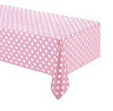  Takestop® Mantel de plástico para fiesta rosa lunares 132 x 220 cm USA y desechable impermeable cumpleaños boda nacimiento bautizo Party