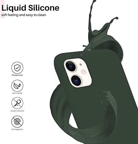 Image of VONZEE Microfiber Candy Case Compatible for iPhone 11 6.1 inch, Shockproof Slim Back Cover Liquid Silicone Case (Pine Green)