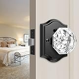 Brightify Crystal Door Knobs with Lock, Glass Door Knobs Interior, Privacy Glass Door Knobs for Bedr