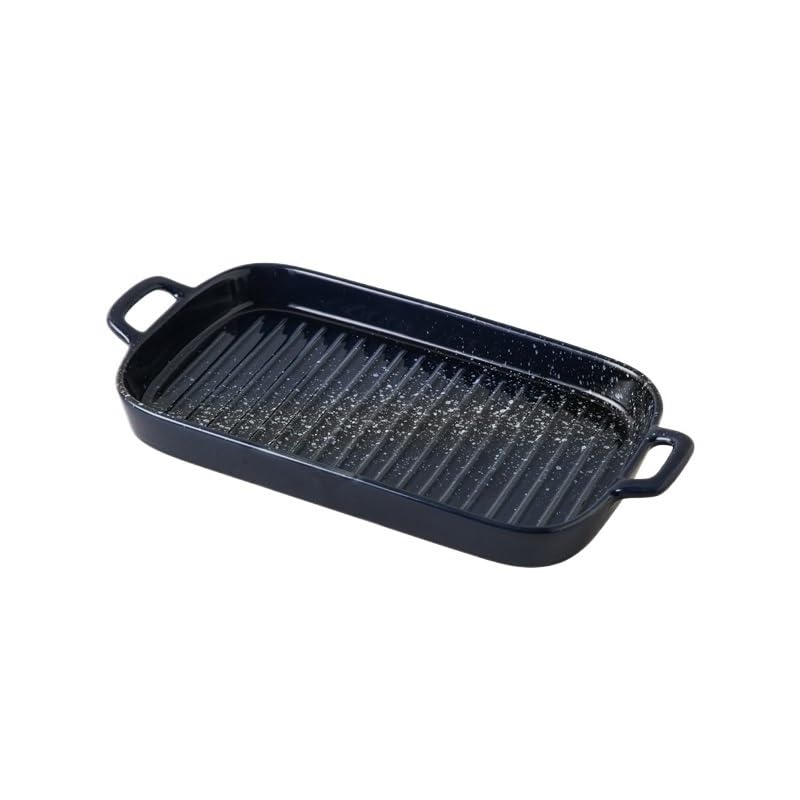 Pirofila Teglia da forno rettangolare grande in ceramica 30,6 cm(Multi-colored)