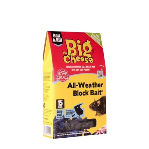 All-Weather Block Bait Rodent Killer Blocks – Single-Feed, Fast-Acting, Highly Effective for Rat & Mouse Control – Tamper-Resistant, Ready-to-Use, Indoor & Outdoor 15 Blocks (Single)