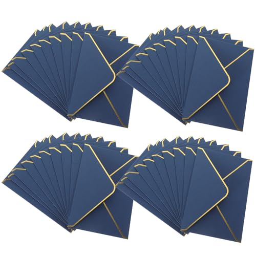Sobres para invitaciones boda PRETYZOOM de papel decorativo premium azul real y borde dorado