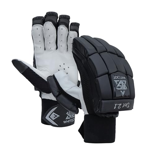 Image of WHITEDOT Sports Dot 2.1 Cricket Batting Gloves||Suitable for Boys|Small Left Hand||Black |Perfect for Young Cricketers, Lightweight and Durable Design for Optimal Performance | Leather