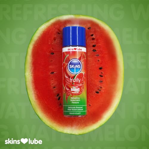 Image of Skins Watermelon Flavoured Water Based Condom Compatible Lubricant with Reaquav8 Technology 4.4 Fl Oz (130ml)