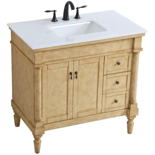 Elegant Decor Lexington 36" Single Marble Top Bathroom Vanity in