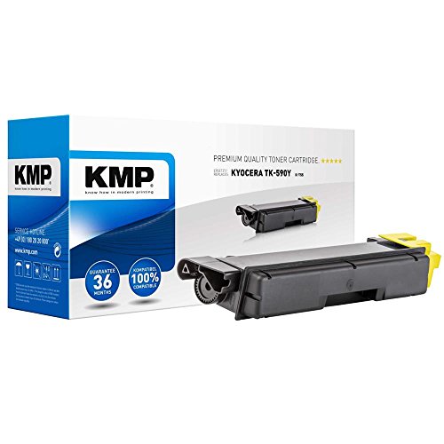KMP K-T55 jaune compatible avec Kyocera TK-590 Y évite les pannes d'encre