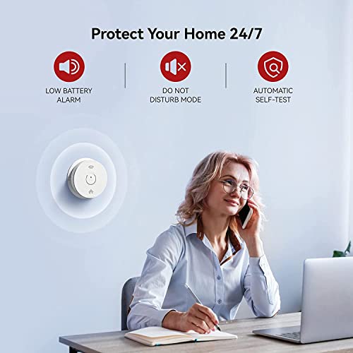 Combination Smoke And Carbon Monoxide Detector Alarm, 2-Pack Beeps Warning Smoke And Co Alarms For Basements Travel Home Office House Bedroom Living Room Car, Battery Operated, Comply With Ul 217/2034 #TOP2