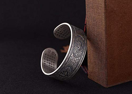Bracelet quatre grandes bêtes mat, finitions gravées et design rétro chinois d'exception - 3