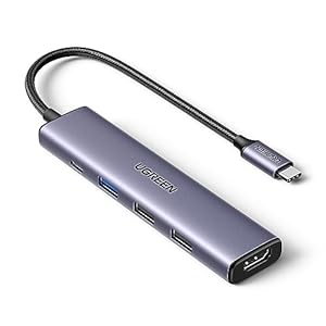 UGREEN Revodok 105 USB C ハブ 5-IN-1 HDMI 出力USB ハブ Type-C 100W PD急速充電 1*USB3.0+2*USB2.0ポート 5Gbps超高速データ転送用 スリムハブ 4K@30Hz Window/MacOS/linux/IOS/Androidシステム対応 Mac Pro/Air/iPad Proなど対応