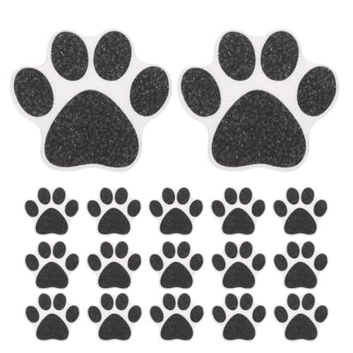 Pegatinas antideslizantes de huellas de perro para suelo autoadhesivas de PEVA negro 20 piezas 2