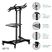 ONKRON Mobile TV Stand on Wheels for 32-70 Inch TVs, max Load 99 lbs, Low Height TV Portable Stand with Shelf, VESA 100x100-600x400, Height Adjustable TV Cart Rolling TV Stand with Tilt Black