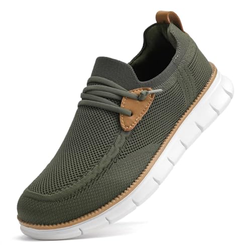 Image of Men's Walking Boat Shoes Slip On Casual Loafers Non Slip Comfortable Lightweight Work Driving Shoes