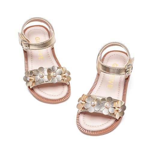 Image of GINFIVE Toddler Girls Sandals Little Girls Kids Summer Shoes Toddler Sandals