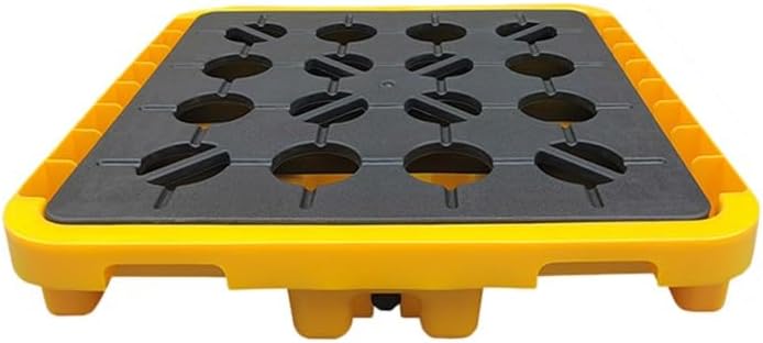 Industrial Bucket Tray Spill Containment Pallet, Modular Oil Drum Platform for Factory, Garage, Kitchen/Yellow-2Pcs/26.8 * 26.8 * 5.9In(Yellow 1pcs 26.8 * 26.8 * 5.9In)