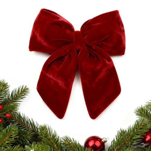 Chexin 40x44cm Weihnachtsschleifen, Große Rote Samt Weihnachten...