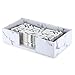BTSKY Portatovaglioli Rettangolare in Pelle PU, Porta Asciugamani per Ospiti per Tavolo da Pranzo, Cucina, Ristorante, Hotel, Reception e Feste, Organizer in Ecopelle, Marmo Bianco