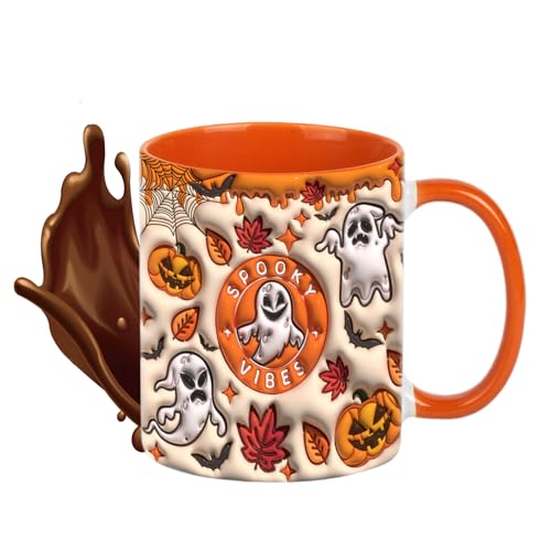 Generico Tazza di Halloween, 350 ml di tazza di caffè in ceramica divertente, bevande festive per uomini, donne e coppie, per compleanni, autunno, Natale, ringraziamento, vacanze, feste autunnali