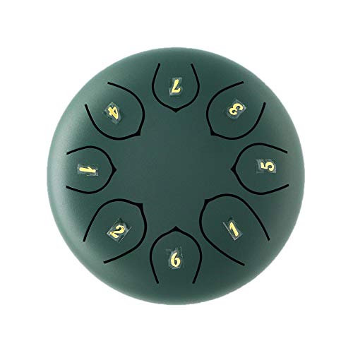 Steel Tongue Drum Rain Chime 8 Notas 6 Pulgadas Verde Oscuro miniatura 1