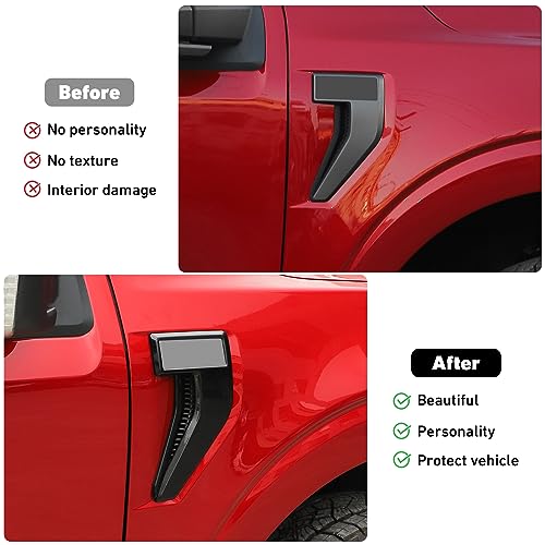 Image of Linskip Fender Side Emblem Trim Compatible with Ford F150 F250 F350 2021 2022 2023, for F150 Fender Badges Cover, for F-150 Enterior Accessories(Black)