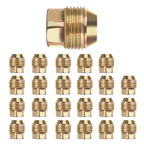 Image of SCITOO 24Pcs M14x1.5 Wheel Lug Nuts Set 1.12 inchTall 7 /8 inchHex Open End Lug Nut | 14x1.5 Wheel Lug Nuts Bolts Replacement for Avalanche for Savana for Yukon for Yukon XL 1500 OEM Factory Gold