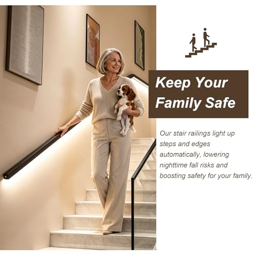 Rambarde d'escalier intérieure en alliage d'aluminium LED Premium - 4