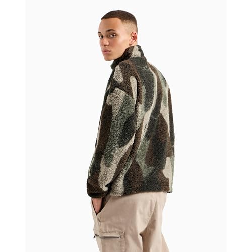 Armani Exchange Men's Faux Sherpa Artful Camo Zip Up Jacket4