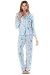 Casual Nights Women's Long Sleeve Striped Lace Trim Pajama Set