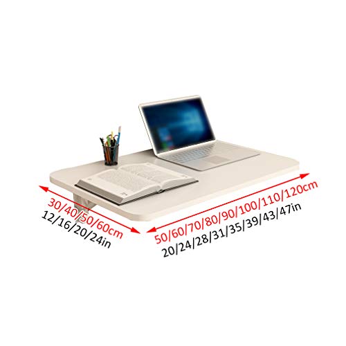 Tavolo Pieghevole a Parete con Accessori per Piccoli Appartamenti, Cucina, Sala da Pranzo, banco da Lavoro, scrivania consolle Invisibile per Computer, Design salvaspazio, 90x30 cm/35x12 pol