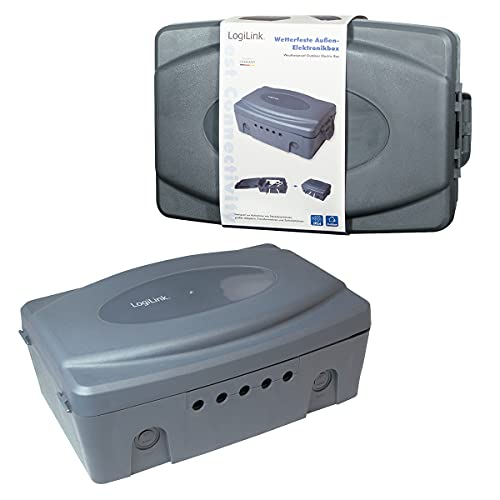 LogiLink LPS223 - wetterfeste Elektronik Box für den Aussenbereich (Outdoor) in grau mit Staub und Spritzwasserschutz (IP54), 32x21x11.5cm