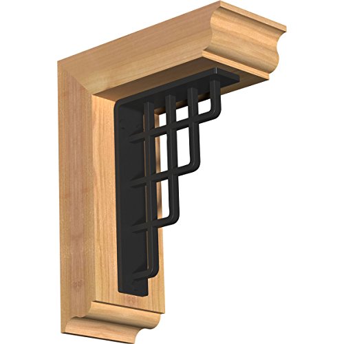 3 1/2"W x 9 1/2"D x 12"H Diane Traditional Ironcrest Smooth Bracket, Western Red Cedar (1 1/2"W x 5 1/2"D x 8"H Iron Bracket)
