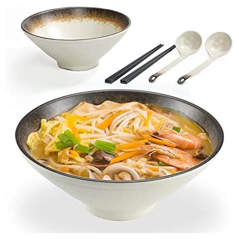 2X Cuenco Ramen Japones, con Cuchara y Palillos Cover