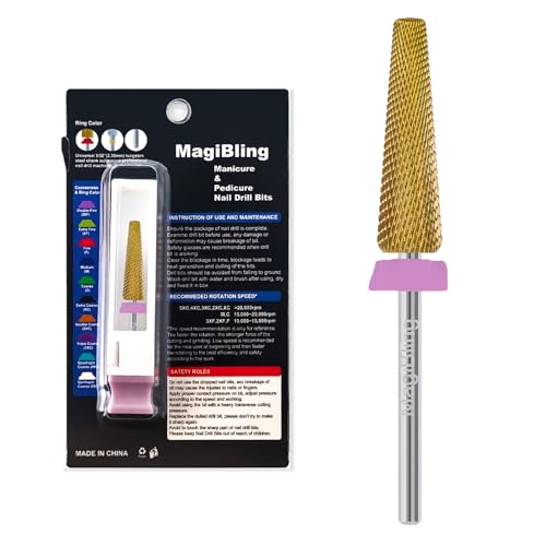 MagiBling 2XF 24mm Super Long 5-in-1 Nail Drill Bit, 3/32”,Two-Way Rotation