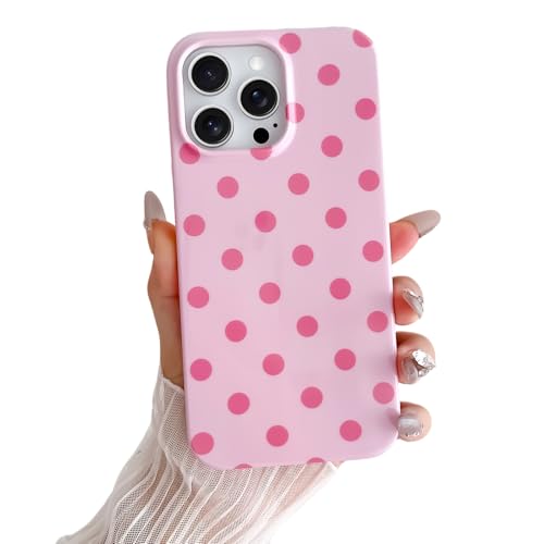 Skyseaco for iPhone 13 Pro Max Case Cute Polka Dot Aesthetics Design Phone Case Soft Slim TPU Shockproof Phone Cover for Women Girls, Pink and White by Skyseaco - Used condition - US$7.18