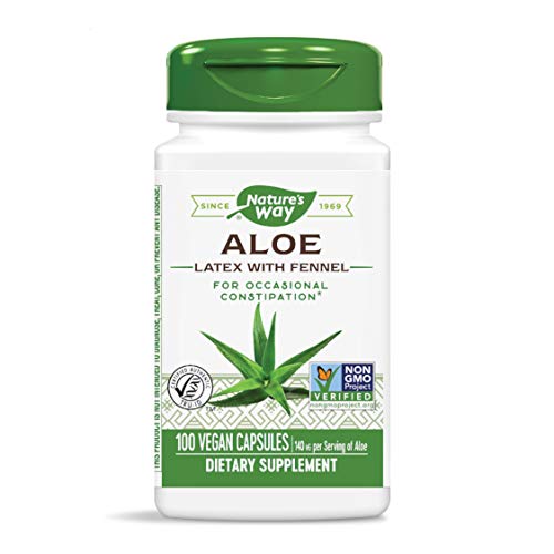 Nature's Way Aloe Latex with Fennel 140 mg, for Occasional Constipation, 100 Capsules