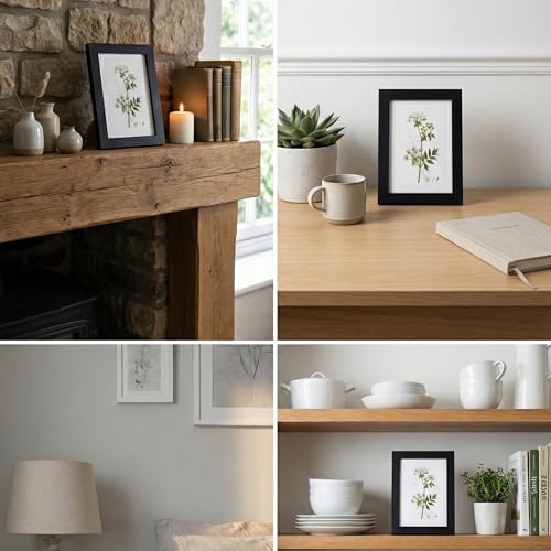 Image of Premium 5x7 Inch Black Small Photo Frame | Table Top Display with Clear Plexiglass | Photo Frames for Table, Perfect for Home Decor, Wedding, Anniversary, Memories & Gifts