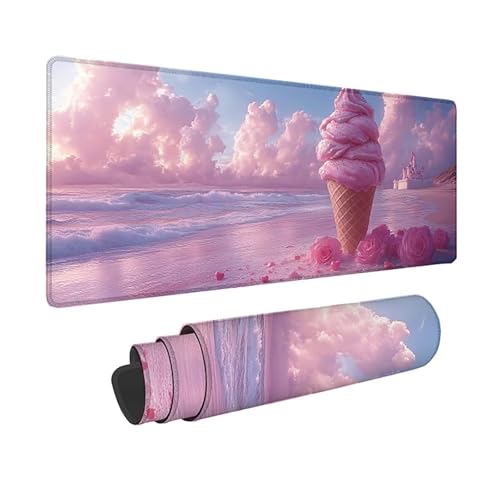 Mouse pad rose gamer antidérapant grand format pour ordinateur de bureau et PC