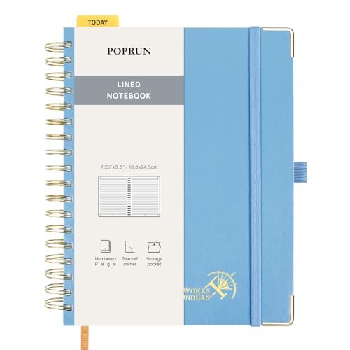 Cahier à lignes spirale papier 120g sans transparence bleu brume