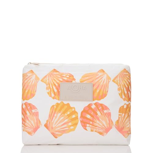 Image of ALOHA Collection Mid Pouch, Lightweight, Packable, & Splash-Proof Pouch for Travel, Makeup, Toiletries, Organization, Gym, Pool & Beach. Easy to Clean Material. (11 inch x 8.5 inch)