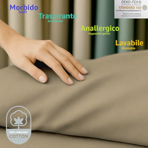 Byour3 - Funda De Sofá 3 2 4 1 Plazas 100% Algodón Puro Ligero Rectangular Tela Sofa Cubre Todo Recubrimiento Sofás También por Forma de L U Chaise Longue Derecho Izquierdo (Beige, 1 Plazas) - imagen 2